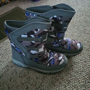 HOBIBEAR Kids Camouflage Snow Boots